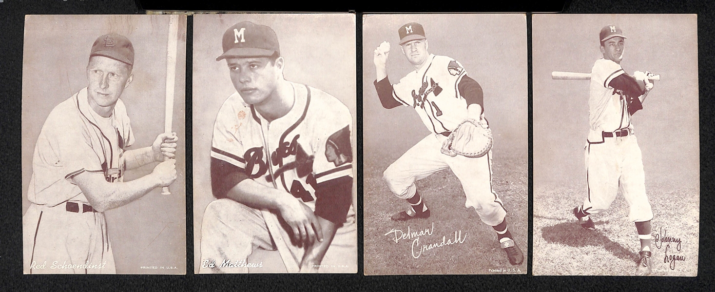 Lot of 16 Baseball Exhibit Cards from 1947-1961 w. Roy Campenella